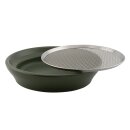 Eschenfelder Kressesieb Keramikschale mit Edelstahlsieb 12 cm, Farngrün