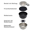 GSD Salatschleuder Edelstahl mit Seilzug (Dm. 24,5 cm) aus Retoure
