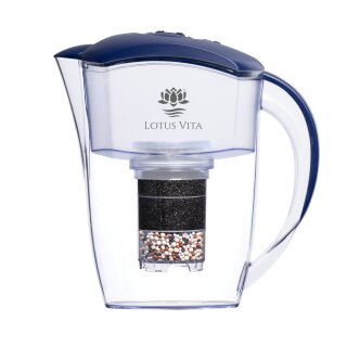 Lotus Vita Esprit Wasserfilter-Kanne Natura Plus 1,3l Dunkelblau