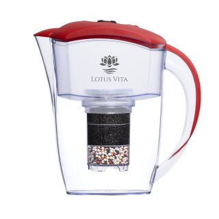 Lotus Vita Esprit Wasserfilter-Kanne Natura Plus 1,3l Rot