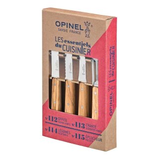 Opinel LES ESSENTIELS, Olivenholz, 4-teilig